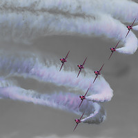 Buy canvas prints of Red Arrows display  by Tom Dolezal