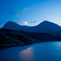 Buy canvas prints of Moon over Quinag  by Tom Dolezal