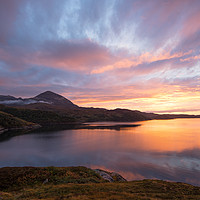 Buy canvas prints of Loch Cairnbawns sunset by Tom Dolezal