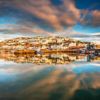 Buy canvas prints of Brixham Harbour Reflections by Nigel Martin