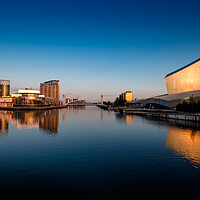 Buy canvas prints of Salford, UK. Lowry Theatre and Gallery and Imperial War Museum North by Jeanette Teare