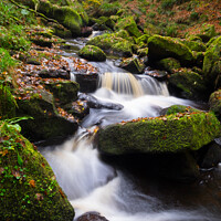 Buy canvas prints of Padley Gorge waterfall by Jeanette Teare