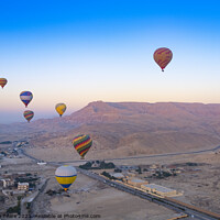 Buy canvas prints of Hot air balloons at the Valley of the Kings, Egypt by Jeanette Teare