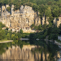 Buy canvas prints of Morning reflection on the dordogne by Jeanette Teare