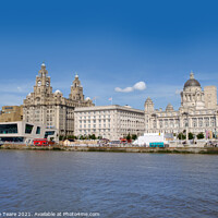 Buy canvas prints of Liverpool waterfront, The Three Graces by Jeanette Teare