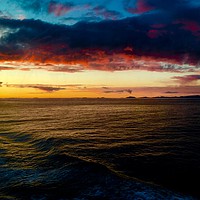 Buy canvas prints of North Atlantic Sunset by Karen Gurney