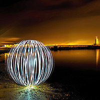 Buy canvas prints of Light Orb by The Sea by Paul Welsh