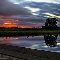 Buy canvas prints of Broken Scar Weir Sunset by Paul Welsh
