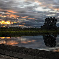 Buy canvas prints of Broken Scar Weir Sunset  by Paul Welsh
