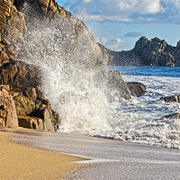 Buy canvas prints of Porthcurno Beach in winter by Brian Spooner