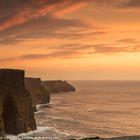 Buy canvas prints of Sunset over the Cliffs of Moher by JUDI LION