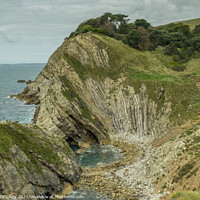 Buy canvas prints of Rock formations at Lulworth Cove by JUDI LION