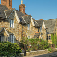 Buy canvas prints of Stone Cottages at Abbotsbury by JUDI LION
