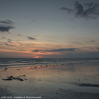 Buy canvas prints of Sun going down at Bracklesham Bay by JUDI LION
