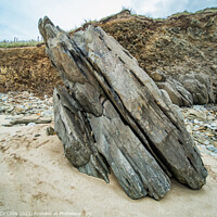 Buy canvas prints of Large  rock on Clogher Strand by JUDI LION