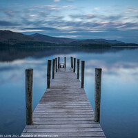 Buy canvas prints of Ashness Landing on Derwent Water during the evening blue hour by JUDI LION