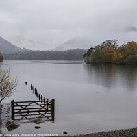 Buy canvas prints of Misty day at Derwent Water by JUDI LION