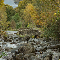 Buy canvas prints of Looking down to Derwentwater from Ashness Bridge by JUDI LION