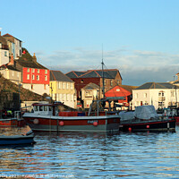 Buy canvas prints of Boats in Mevagissey Harbour by JUDI LION