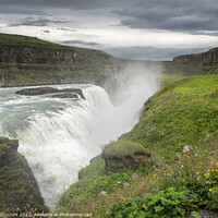 Buy canvas prints of Gullfoss Waterfall and Spray by JUDI LION