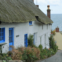 Buy canvas prints of Thatched cottages by the sea by JUDI LION