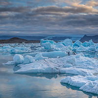 Buy canvas prints of The blue hour at Jokulslaron Ice Lagoon by JUDI LION