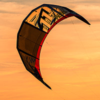 Buy canvas prints of Kite surfing in the sunset by JUDI LION