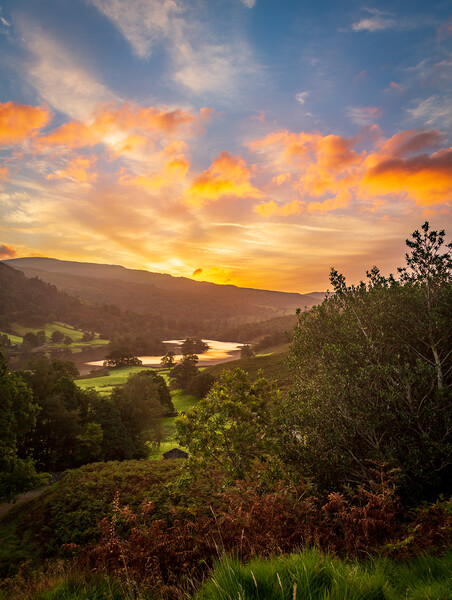 Sunrise over Rydal Water in Lake District Picture Board by Steve Heap
