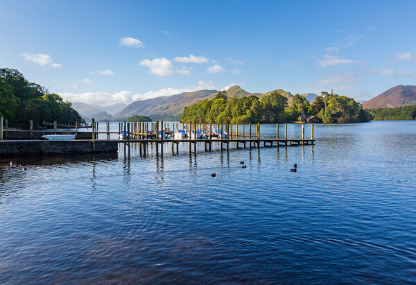 Boats on Derwent Water in Lake District Picture Board by Steve Heap