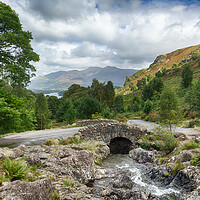 Buy canvas prints of Ashness Bridge over small stream in Lake District by Steve Heap