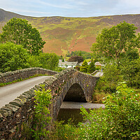 Buy canvas prints of Bridge over small river at Grange in Lake District by Steve Heap
