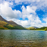Buy canvas prints of Panorama of Buttermere in Lake District by Steve Heap