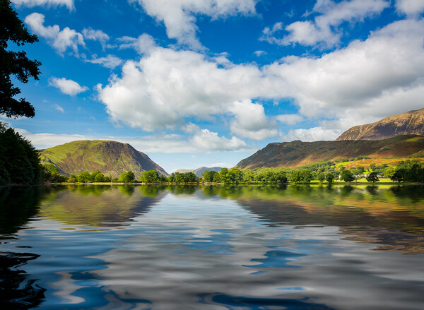 Reflections in Buttermere in Lake District Picture Board by Steve Heap