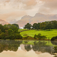 Buy canvas prints of Sunrise at Loughrigg Tarn in Lake District by Steve Heap