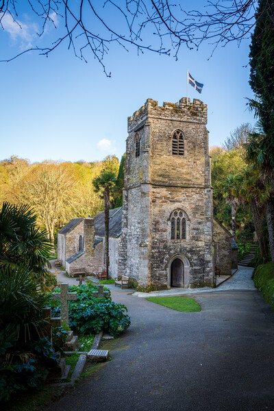 St Just in Roseland parish church in Cornwall UK Picture Board by Steve Heap