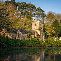 Buy canvas prints of St Just in Roseland parish church in Cornwall UK by Steve Heap