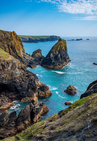 View towards the Lizard from Kynance Cove in Cornwall Picture Board by Steve Heap