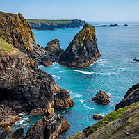 Buy canvas prints of View towards the Lizard from Kynance Cove in Cornwall by Steve Heap