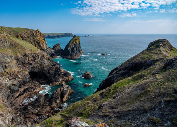 View towards the Lizard from Kynance Cove in Cornwall Picture Board by Steve Heap