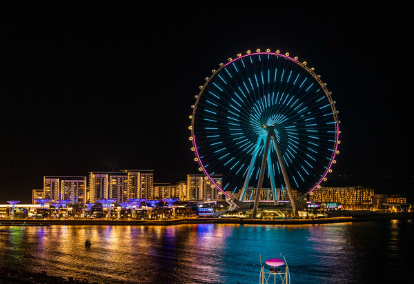 Dazzling Ain Dubai Observation Wheel at Sunset Picture Board by Steve Heap