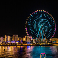 Buy canvas prints of Dazzling Ain Dubai Observation Wheel at Sunset by Steve Heap