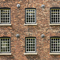 Buy canvas prints of Restored industrial cotton mill with pattern of wi by Steve Heap