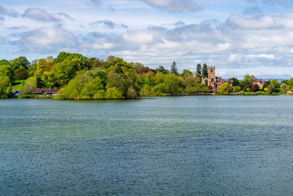 View across the Mere to the town of Ellesmere in S Picture Board by Steve Heap