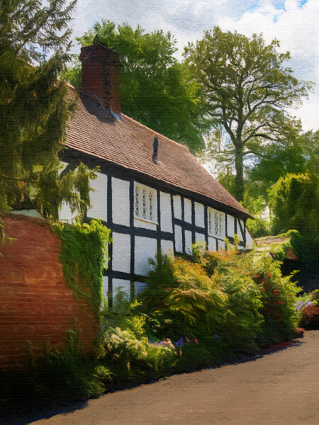 Pastel drawing of tudor home in Ellesmere Shropshi Picture Board by Steve Heap