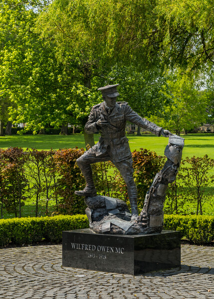  Wilfred Owen statue in Oswestry park in Shropshir Picture Board by Steve Heap