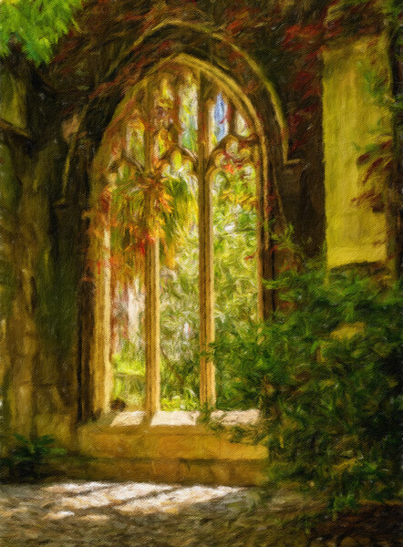 Digital oil painting of the windows of St Dunstan  Picture Board by Steve Heap