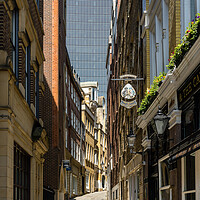 Buy canvas prints of Lovat Lane in the City of London with skyscrapers filling sky by Steve Heap