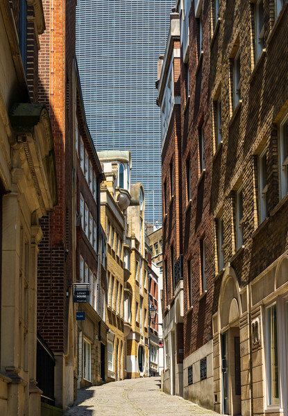 Lovat Lane in the City of London with skyscrapers  Picture Board by Steve Heap