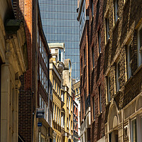 Buy canvas prints of Lovat Lane in the City of London with skyscrapers  by Steve Heap