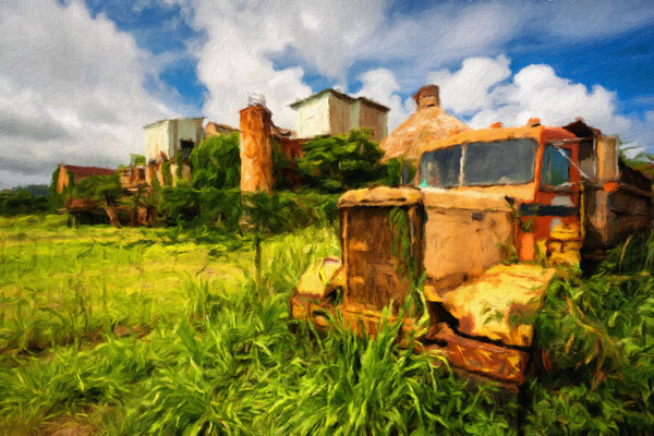 Abandoned truck by old sugar mill at Koloa Kauai Picture Board by Steve Heap